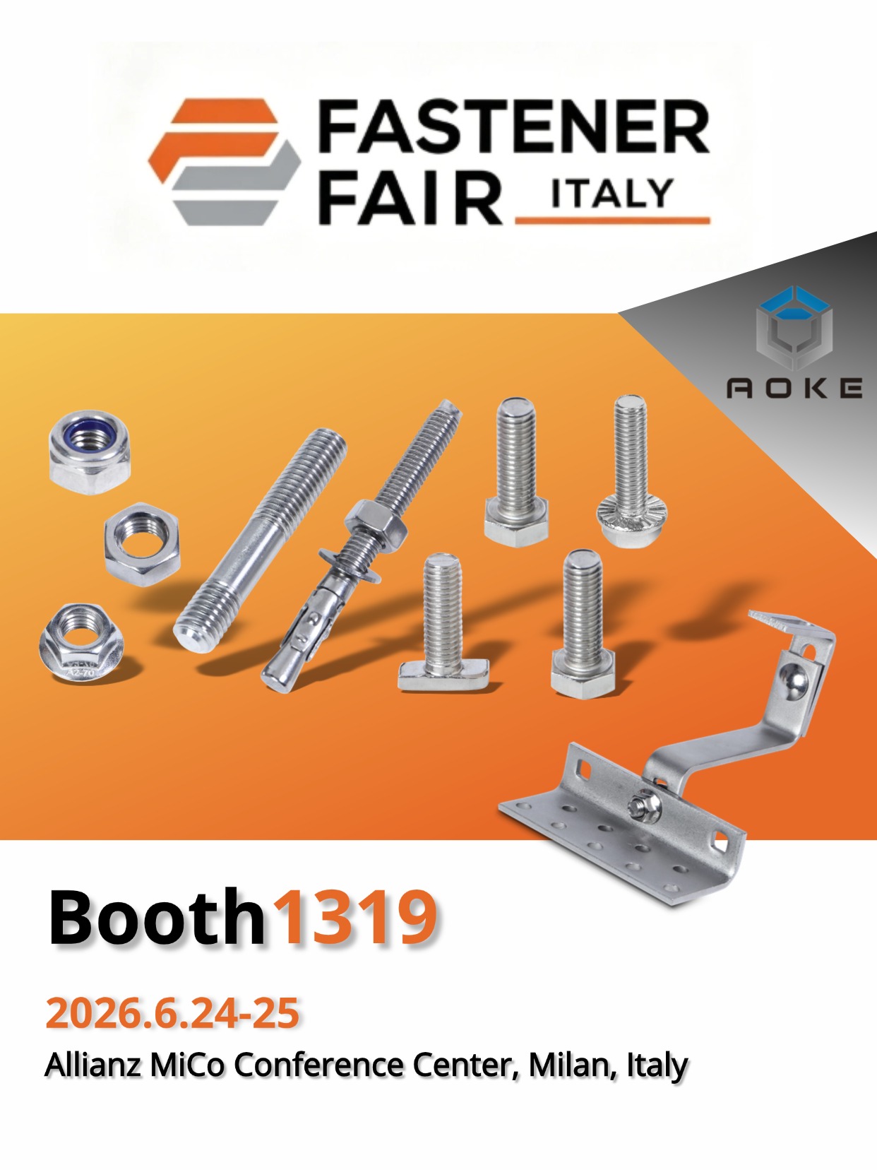 ফাস্টেনার ফেয়ার ইতালি 2026-এ Jiaxing AOKE-এর সাথে দেখা করুন
